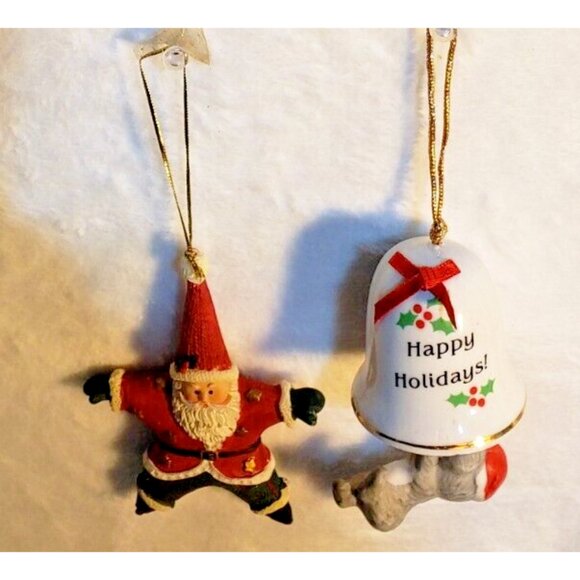 Cracker Barrel Vintage 3 Pc Christmas Ornament Lot Mrs. Claus Santa Star Bell - Picture 5 of 6
